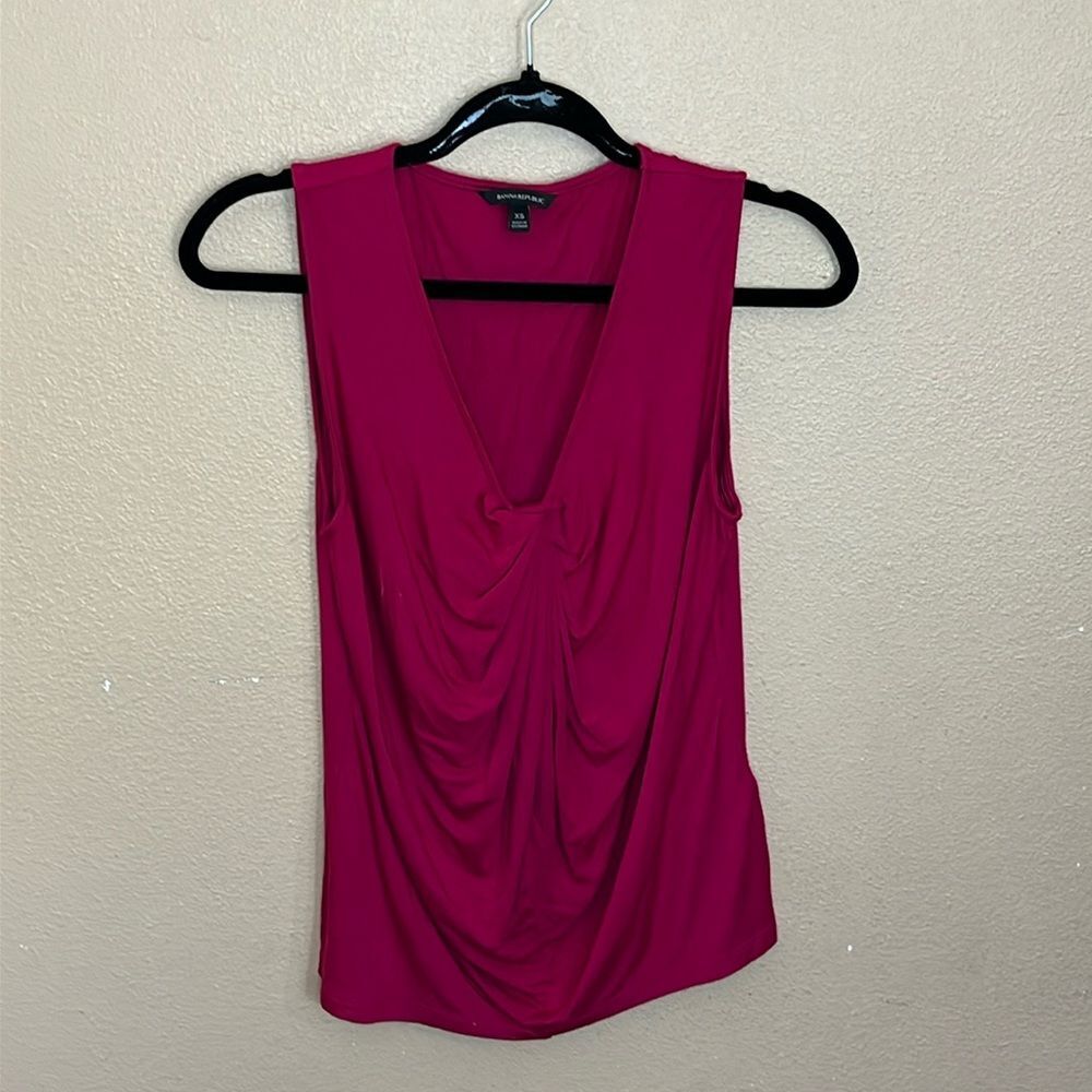 Banana Republic Fuchsia Cowl Neck Tank Top Shirt Blouse XS